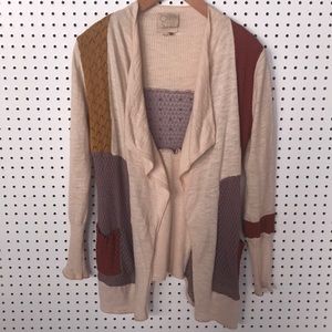 Chaser collection patchwork cardigan